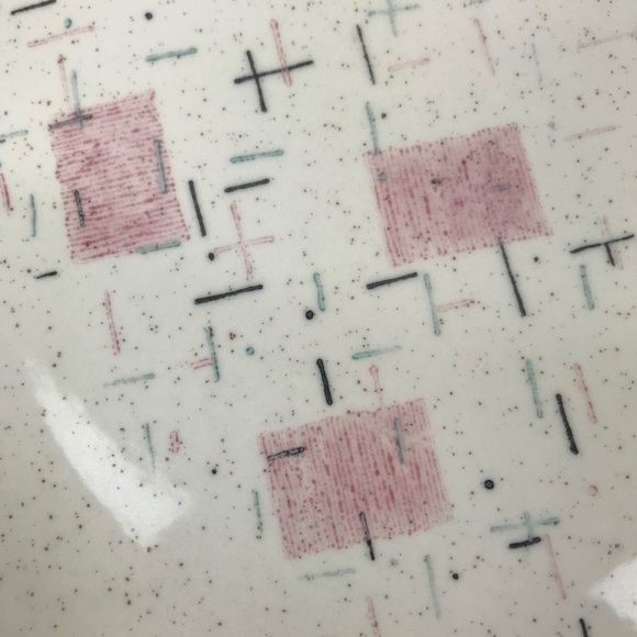 SOLD l 50s MCM Novelty Kitsch Vernon Ware Metlox Tickled Pink Serving Platter - Picture 8 of 15